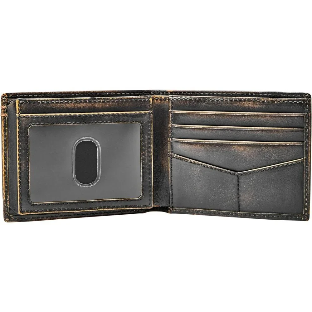 Men's Wade Leather Bifold with Flip ID Wallet, Black, (Model: ML3882001)
